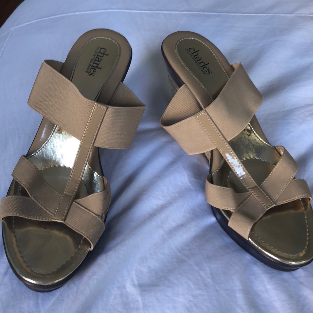 Charles by Charles David tan wedges size 10